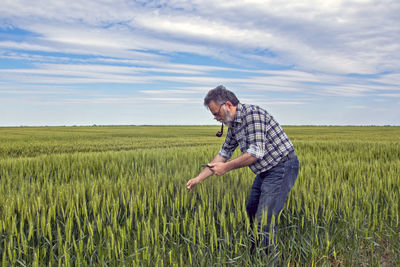 Man standing in field