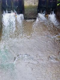 Water splashing in sea