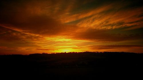 Scenic view of dramatic sky during sunset