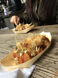 Close-up of food on table in restaurant