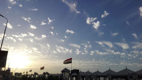 Buildings against sky during sunset