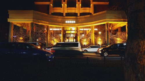 Illuminated city at night