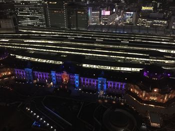 Illuminated city at night