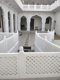 High angle view of staircase in building