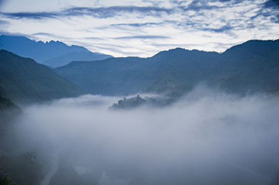 Scenic view of mountains against sky