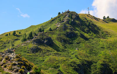 Climbing path from spieljoch at 1920 m, towards onkeljoch 2066 m, at fugen in summer.