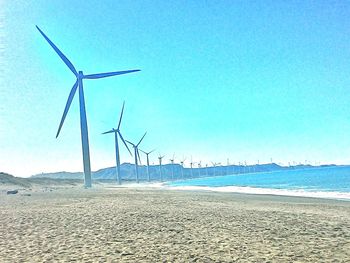 Wind turbines on the beach
