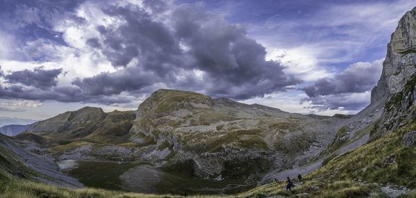 Panoramic view of mountains against sky