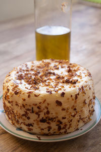 Close-up of dessert on table