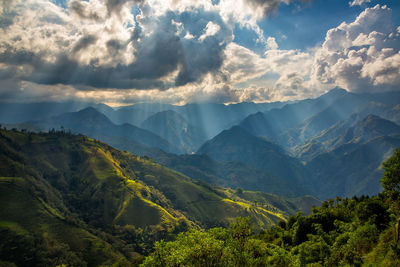 Scenic view of mountains against sky