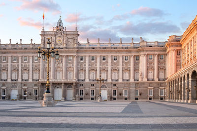 Palacio real, royal palace, at plaza de oriente, in madrid, spain