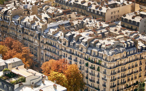 High angle view of residential district