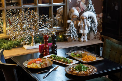 Close-up of food on table