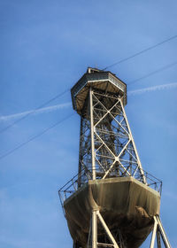 Low angle view of water tower against sky