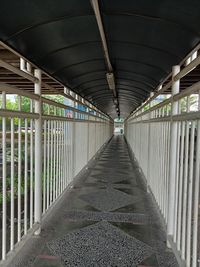 View of empty footbridge