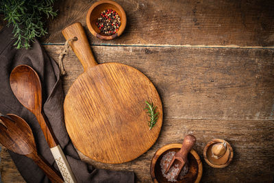 Directly above shot of various ingredients on table