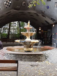 Fountain in front of built structure