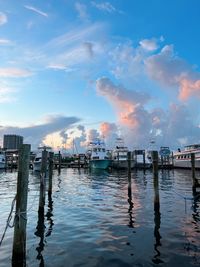 Boats in harbor
