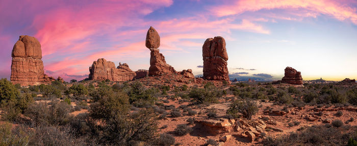 Scenic view of landscape against sky during sunset