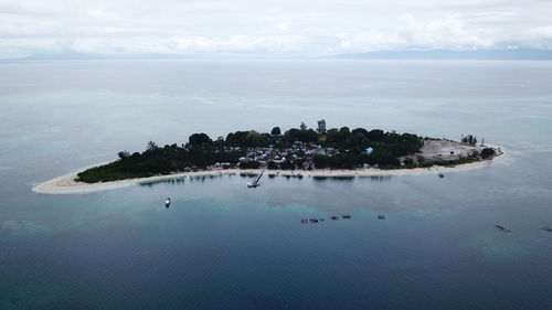 High angle view of sea against sky