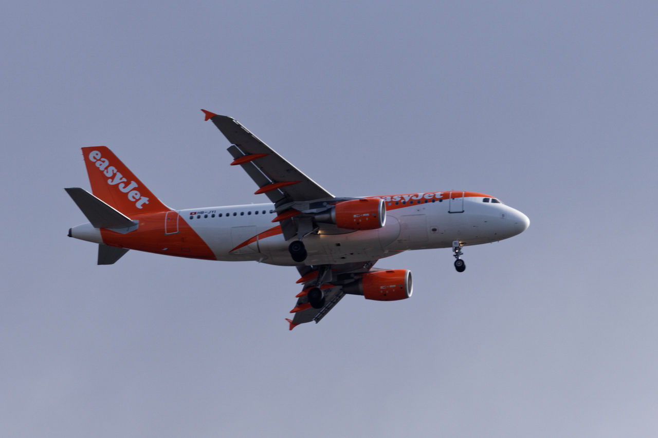 LOW ANGLE VIEW OF AIRPLANE AGAINST SKY