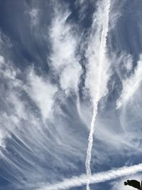 Low angle view of vapor trail in sky