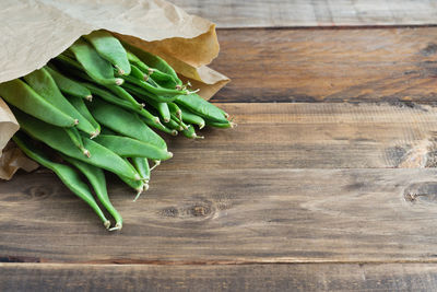 High angle view of vegetables on cutting board