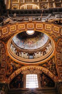 Low angle view of ceiling of building