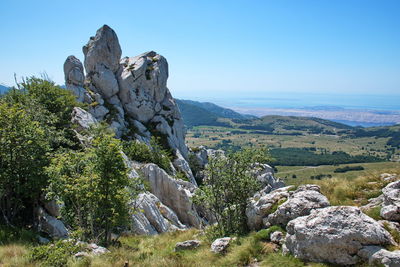 Rocky landscape of velebit mountain, croatia