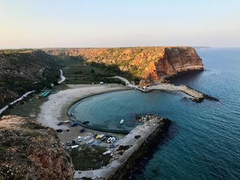 High angle view of sea