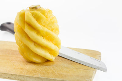 Close-up of bread on cutting board