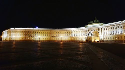 View of illuminated building at night