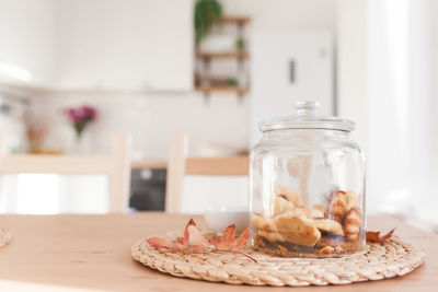 Cookies in a jar on white scandinavian kitchen