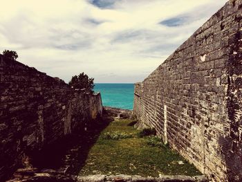 View of sea against cloudy sky