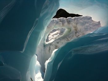 Aerial view of snowcapped landscape