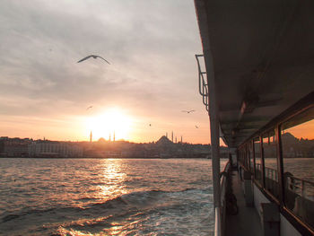 View of sea at sunset