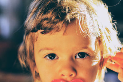 Close-up portrait of cute girl