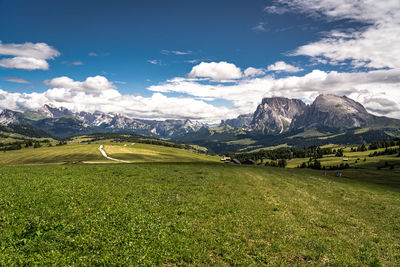 Scenic view of mountains against sky