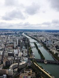 Aerial view of cityscape against sky