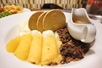 Close-up of served food