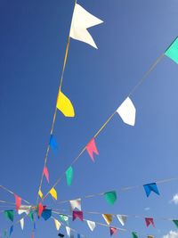 Low angle view of colorful balloons