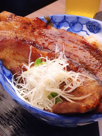 High angle view of meal served in plate