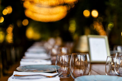 Close-up of wineglass on table