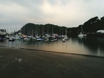 Boats in harbor