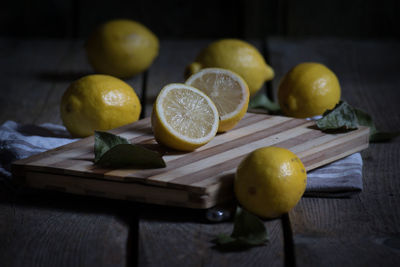 Close-up of fruits on table