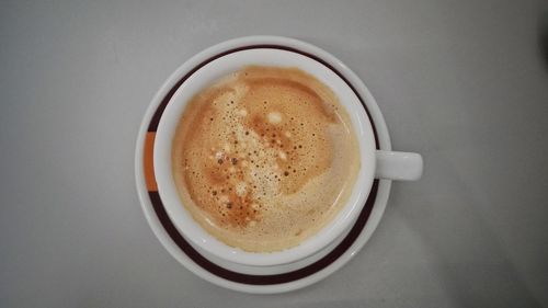 High angle view of coffee on table