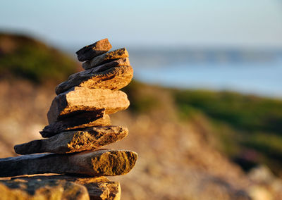 Close-up of stack of rock