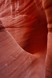 Low angle view of rock formation slot canyon 