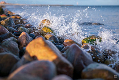 Rocks in sea