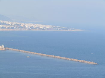 Aerial view of sea against sky